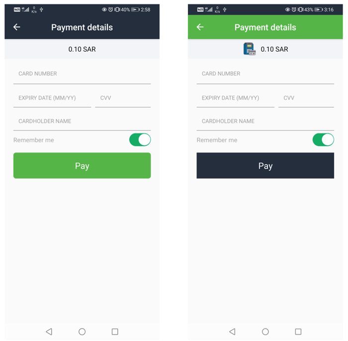payment layout